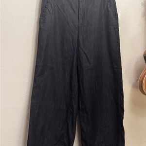 📿Kika Vargas Elegant Dark Blue Wide Leg Capris📿
